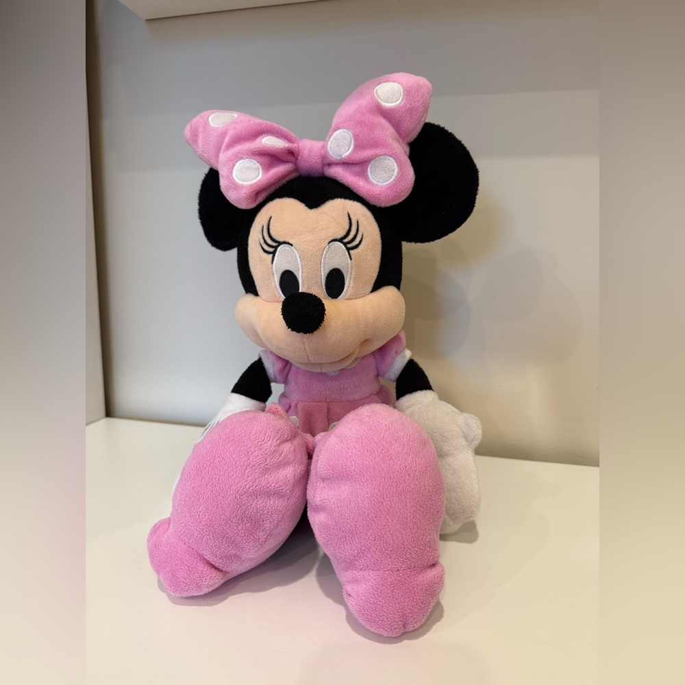 Disney Minnie Mouse Stuffed Animal Pink and Black